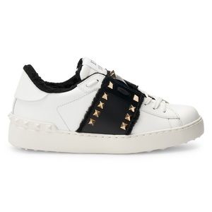 Valentino Rockstud Untitled FauxShearling Sneakers
Bianco Nero